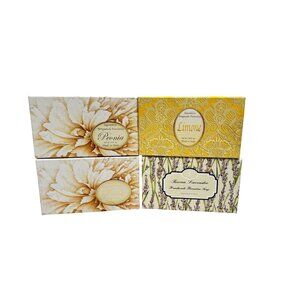 Saponificio Artigianale Fiorentino 4 Bar Soaps Peonia Lavender Limone Lemon NEW